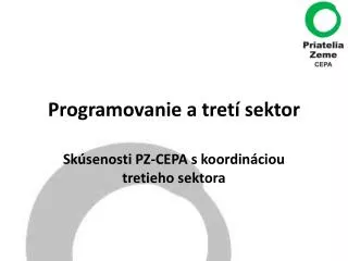 programovanie a tret sektor