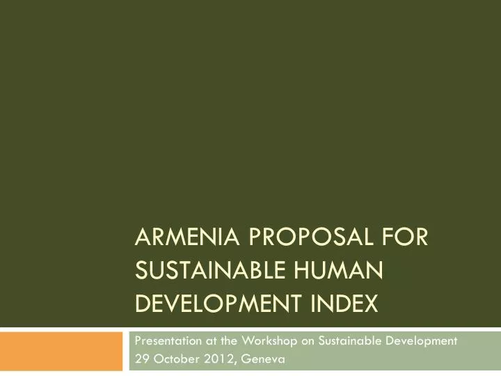 armenia proposal for sustainable human development index