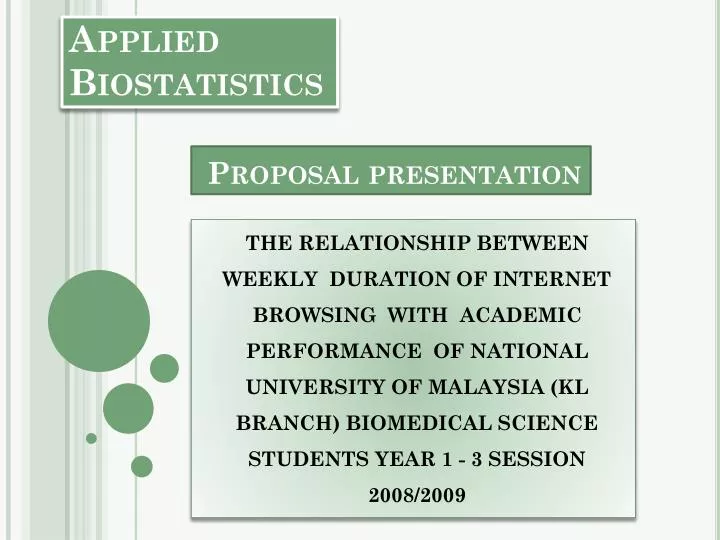 applied biostatistics