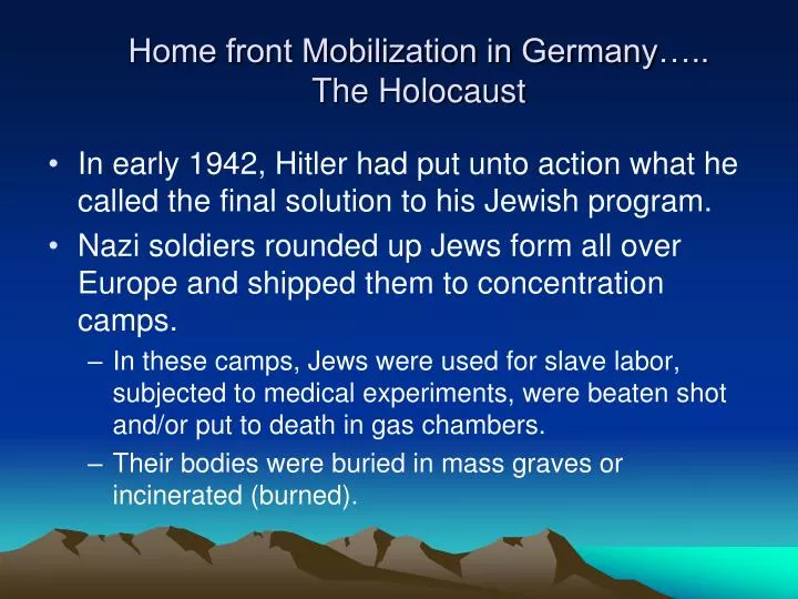 home front mobilization in germany the holocaust
