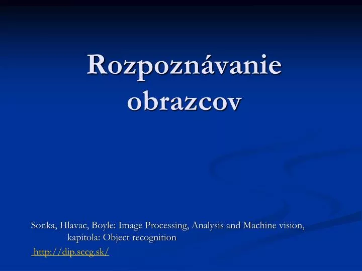 rozpozn vanie obrazcov