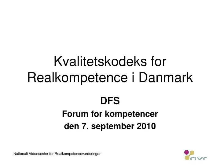 kvalitetskodeks for realkompetence i danmark