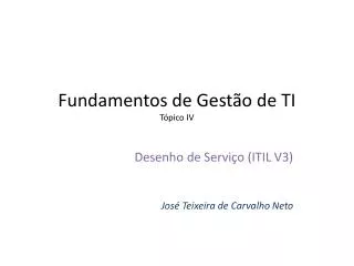 fundamentos de gest o de ti t pico iv