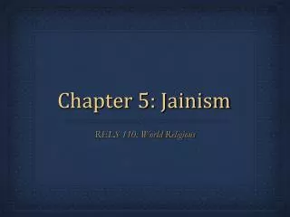 Chapter 5: Jainism