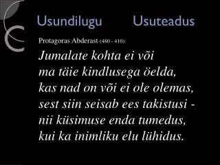 usundilugu usuteadus