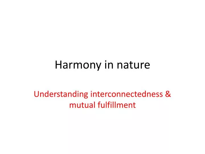 harmony in nature
