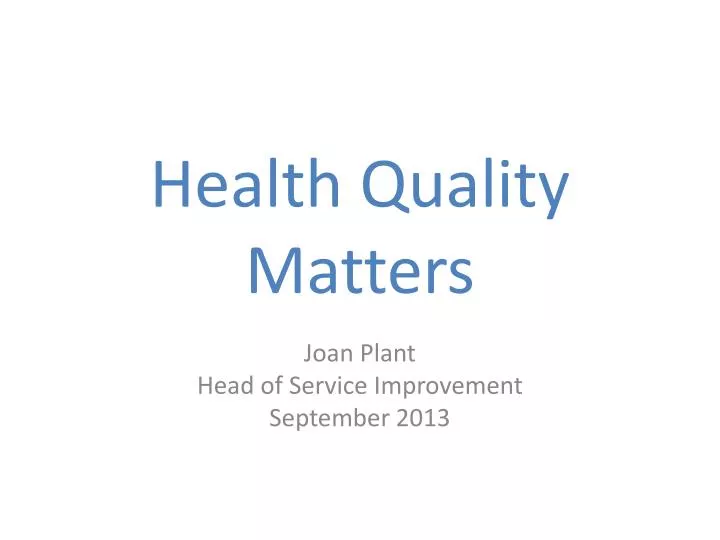 health quality matters