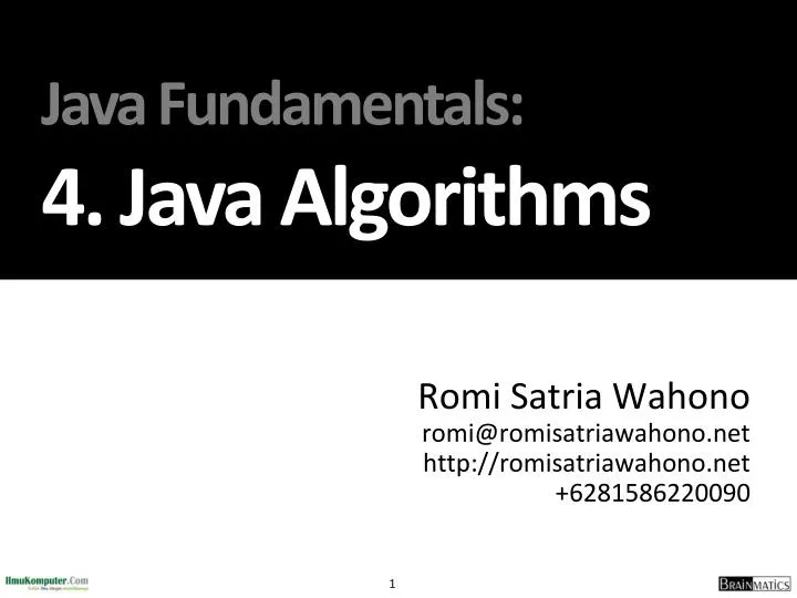 java fundamentals 4 j ava algorithms