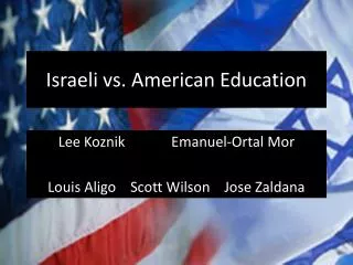 Israeli vs. American Education