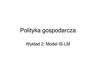 polityka gospodarcza