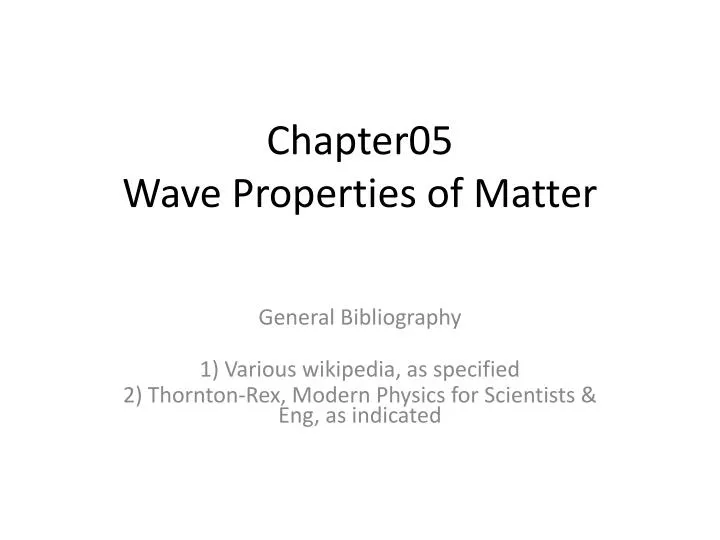 chapter05 wave properties of matter