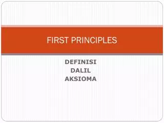 first principles