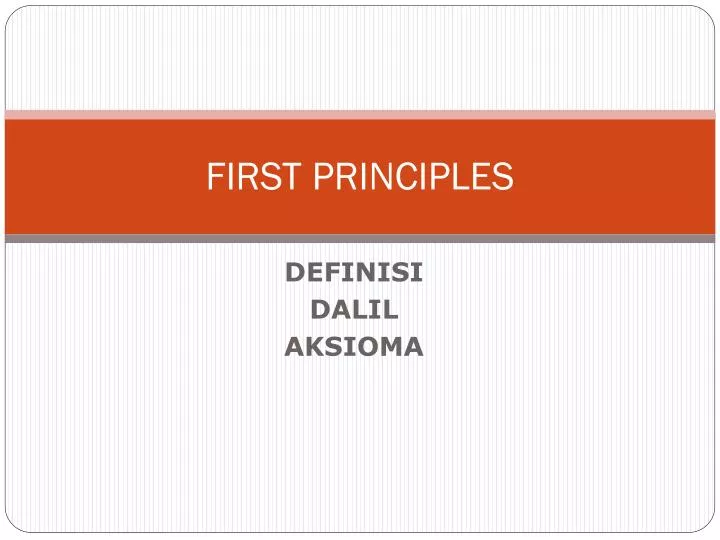 first principles