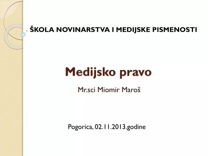 medijsko pravo