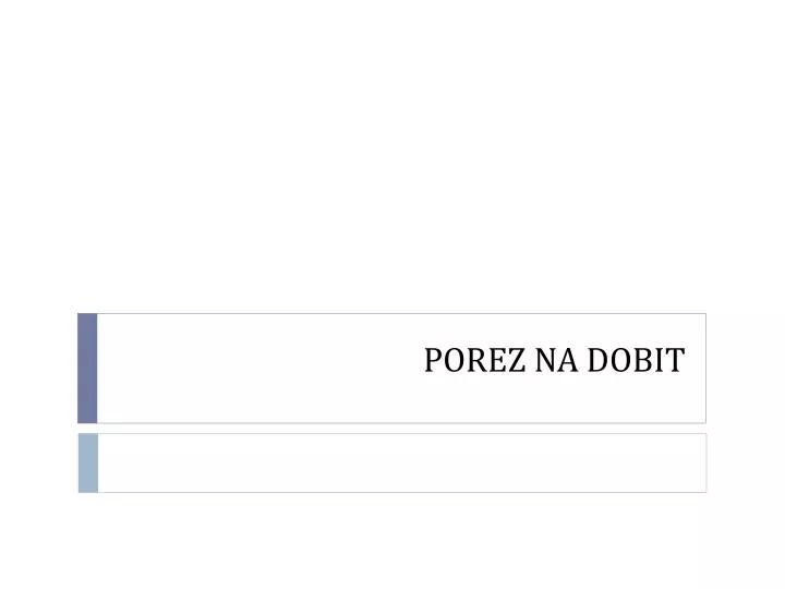 porez na dobit