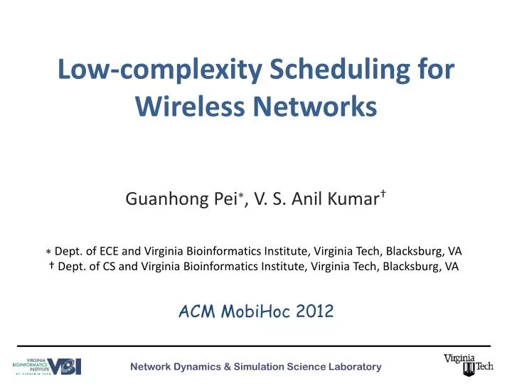 low complexity scheduling for wireless networks