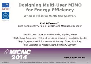 Designing Multi-User MIMO for Energy Efficiency
