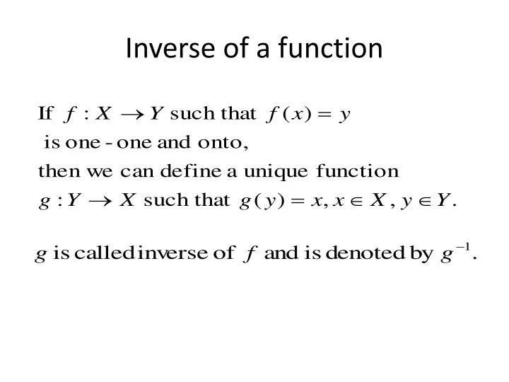 inverse of a function