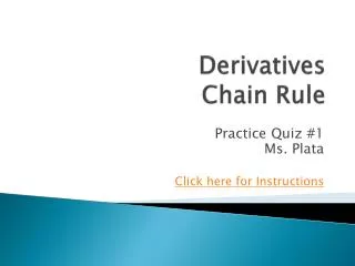 Derivatives Chain Rule