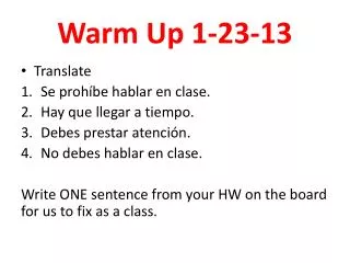 Warm Up 1-23-13
