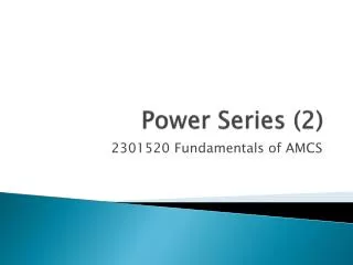 power series 2