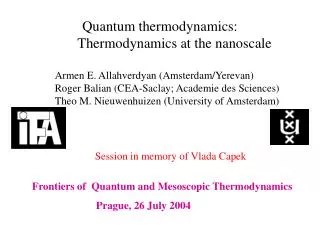 quantum thermodynamics thermodynamics at the nanoscale