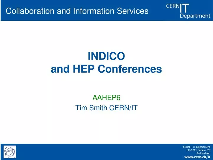 indico and hep conferences