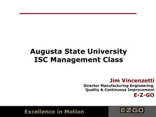 Augusta State University ISC Management Class