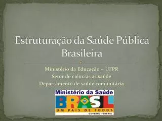 estrutura o da sa de p blica brasileira