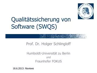 qualit tssicherung von software swqs