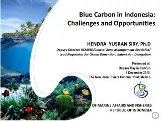 Blue Carbon in Indonesia: Challenges and Opportunities