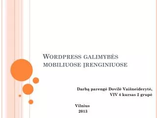 wordpress galimyb s mobiliuose renginiuose