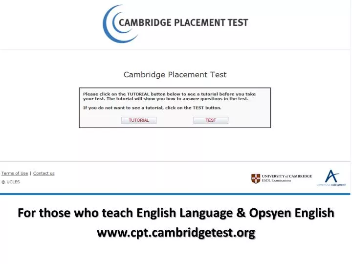 for those who teach english language opsyen english www cpt cambridgetest org