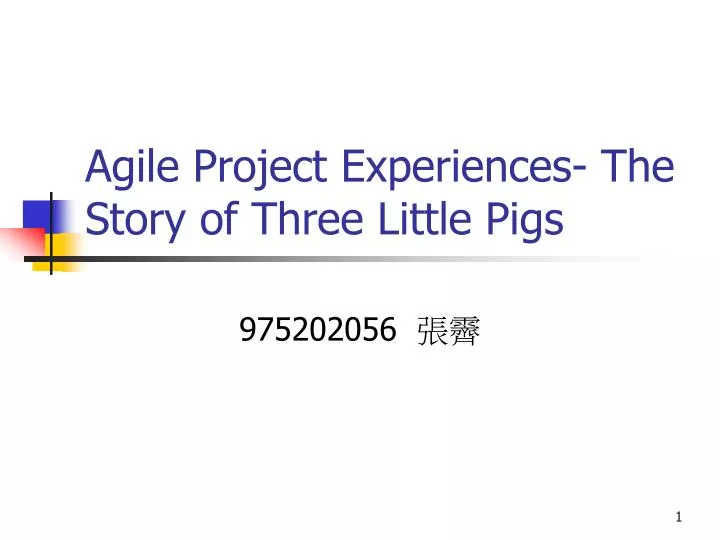 agile project experiences the story of three little pigs