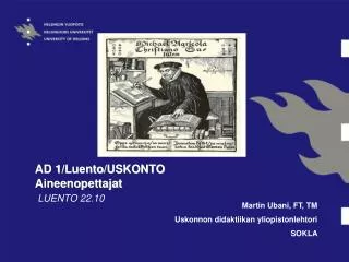 ad 1 luento uskonto aineenopettajat