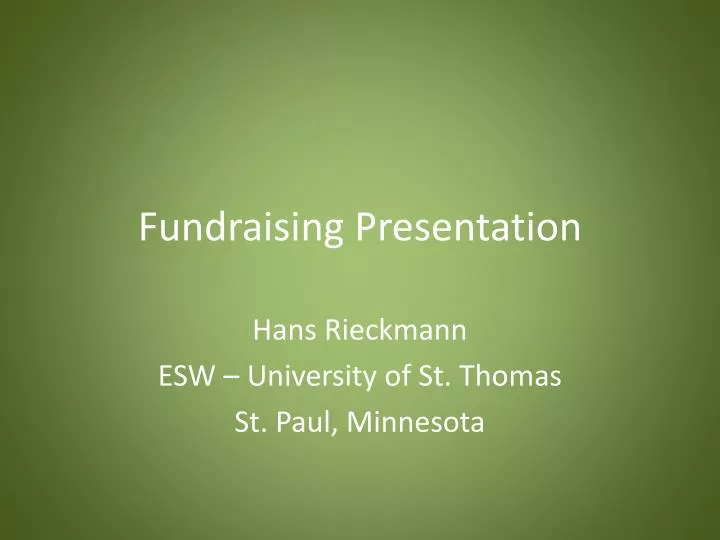 fundraising presentation