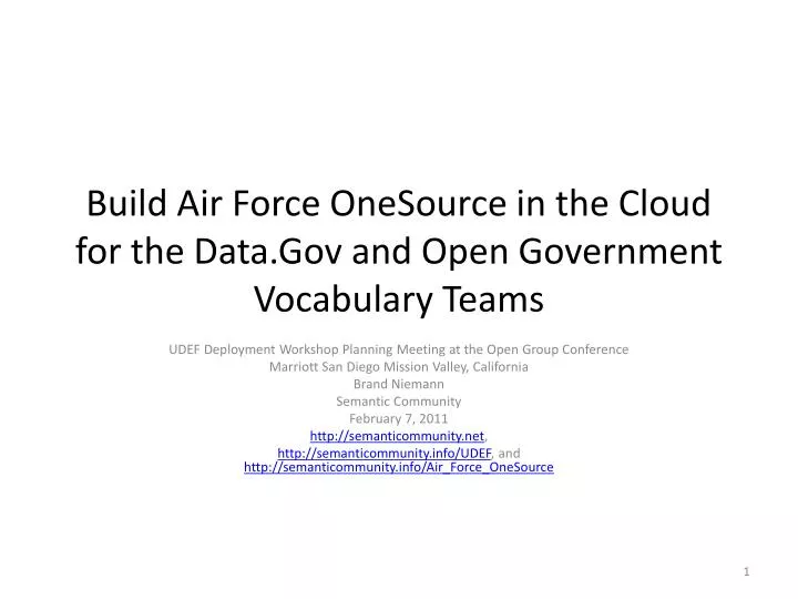 build air force onesource in the cloud for the data gov and open government vocabulary teams