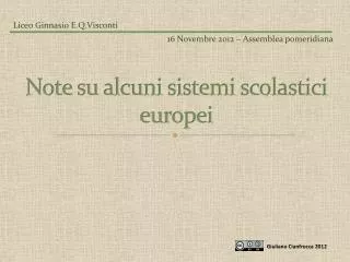 note su alcuni sistemi scolastici europei