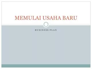 memulai usaha baru