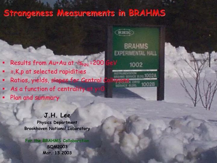strangeness measurements in brahms
