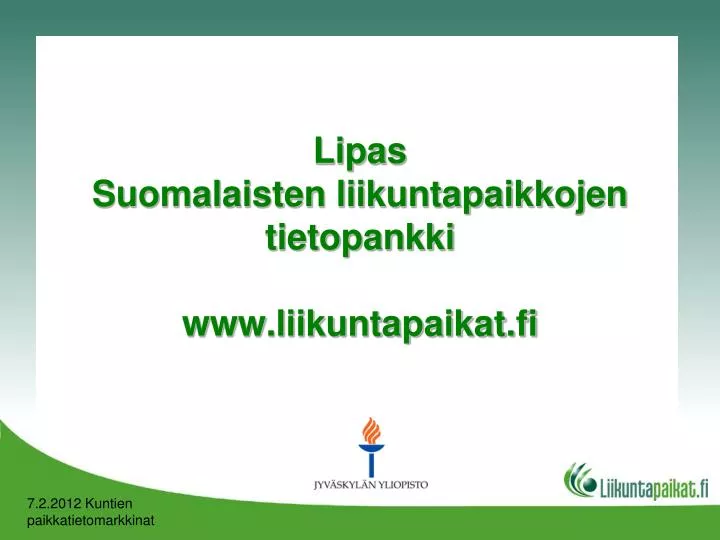 lipas suomalaisten liikuntapaikkojen tietopankki www liikuntapaikat fi