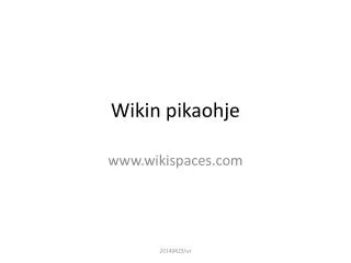 wikin pikaohje