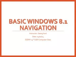 Basic windows 8.1 navigation