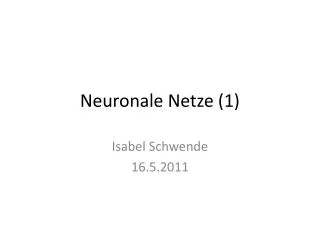 neuronale netze 1