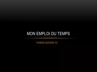 mon emploi du temps