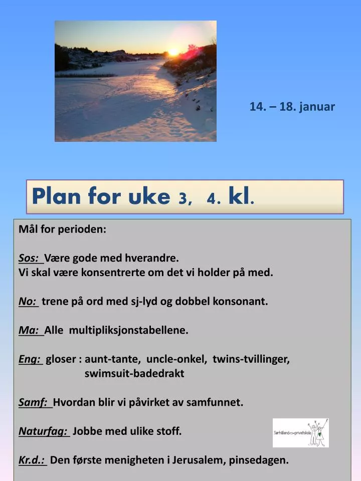 plan for uke 3 4 kl