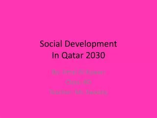 Social Development In Qatar 2030