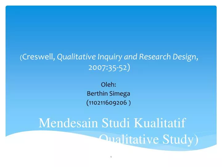 mend e sain studi kualitatif designing a qualitative study