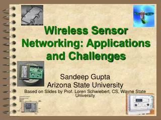Wireless Sensor Networking: Applications and Challenges