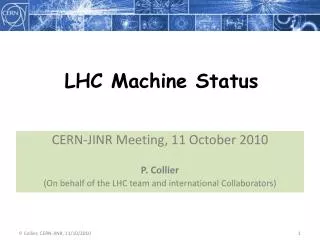 LHC Machine Status